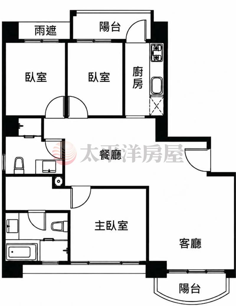 京王3樓房屋室內格局與周邊環境
