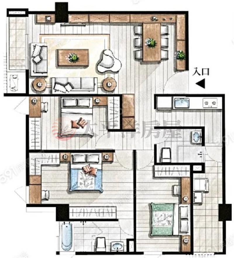 中山逸璟全新大三房平車房屋室內格局與周邊環境