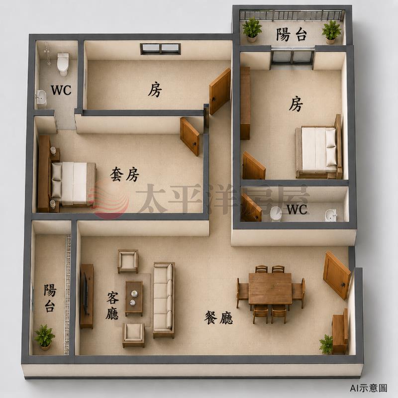 埔心市中心全新電梯華廈(4A)房屋室內格局與周邊環境