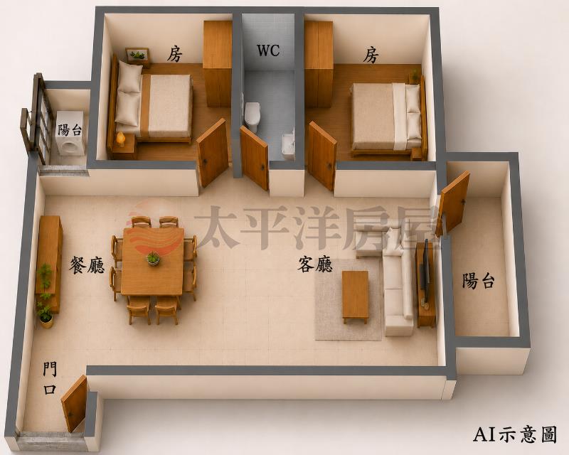 埔心市中心全新電梯華廈(3C)房屋室內格局與周邊環境