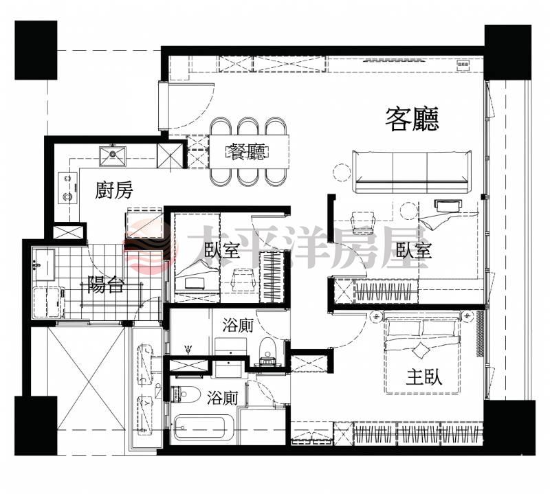 寶輝THESPRINGS三改二庭院景觀戶房屋室內格局與周邊環境