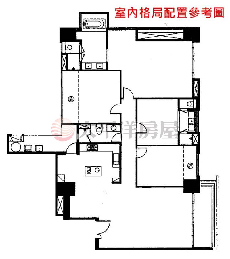 低於實價【鄉林皇居】高樓稀有全新未住4房房屋室內格局與周邊環境