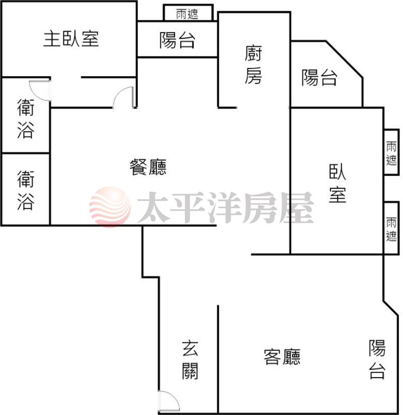 河南路大墩學區4改2大房二衛二陽台大平車房屋室內格局與周邊環境