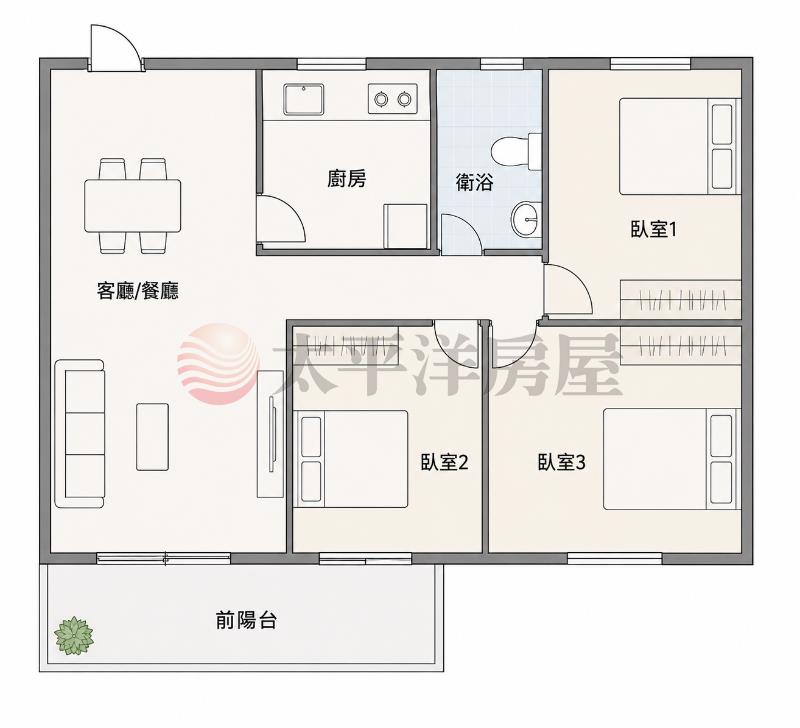 暖中路1樓美寓房屋室內格局與周邊環境