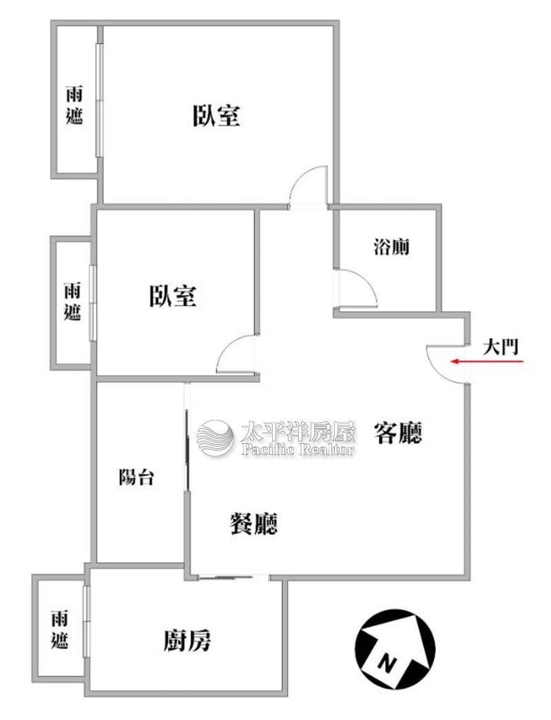七期博識2房平車視野戶房屋室內格局與周邊環境