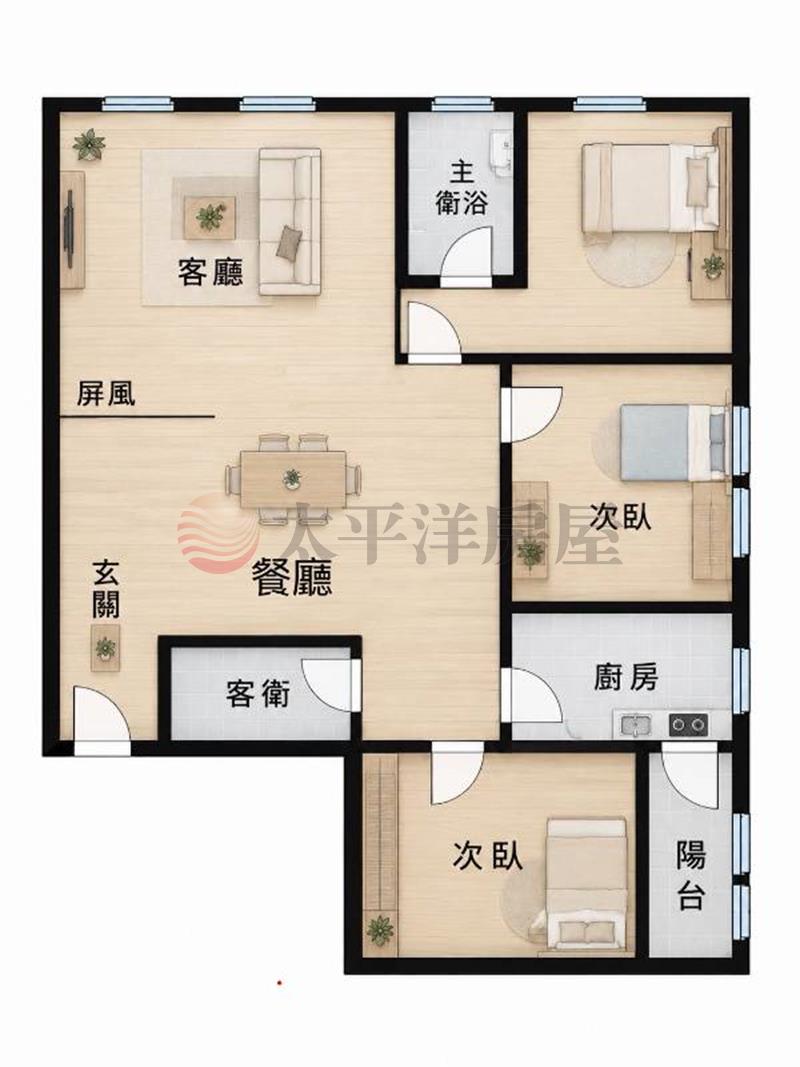 潭子閃亮大三房平車房屋室內格局與周邊環境