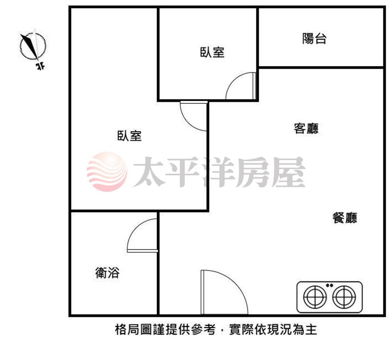 幸福成面花園朝南視野兩房房屋室內格局與周邊環境