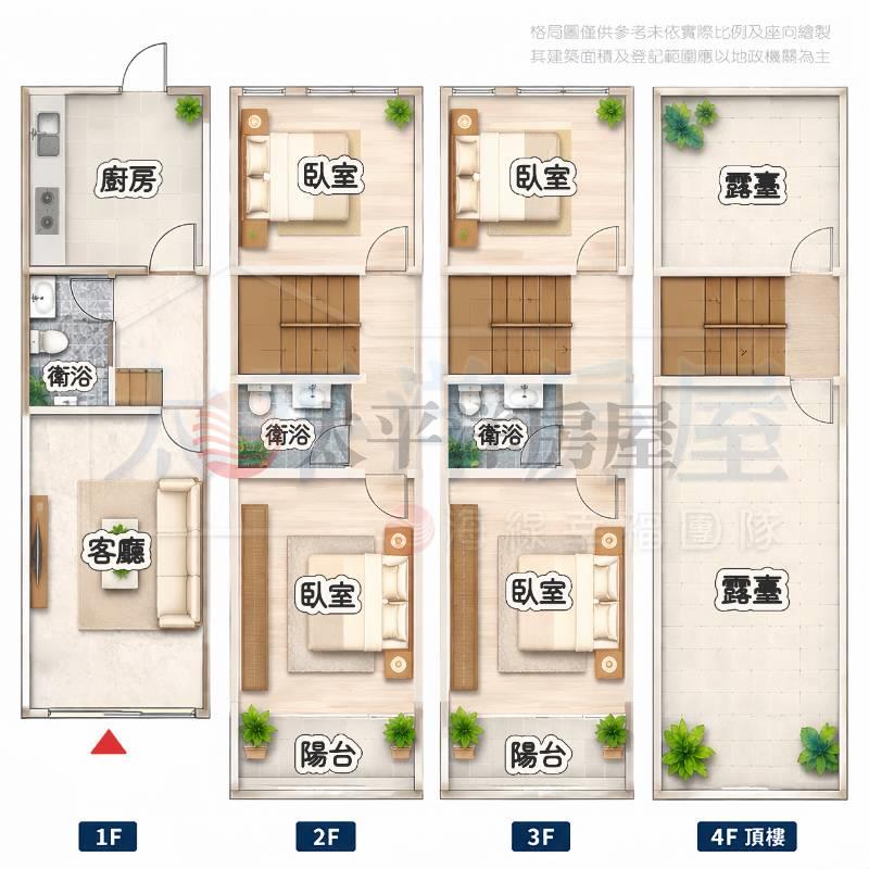 梧棲正中央路大四房臨路邊間透天房屋室內格局與周邊環境