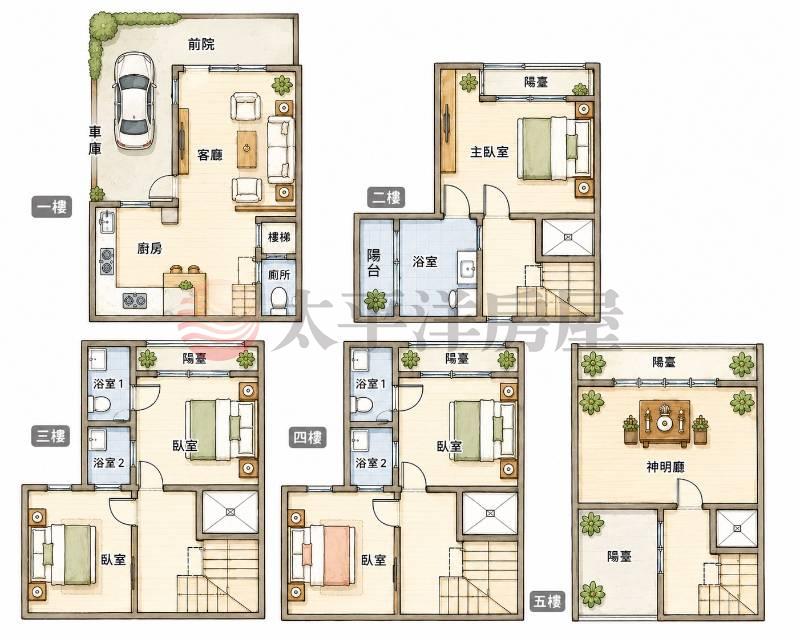 臨路大地坪角間電梯別墅房屋室內格局與周邊環境