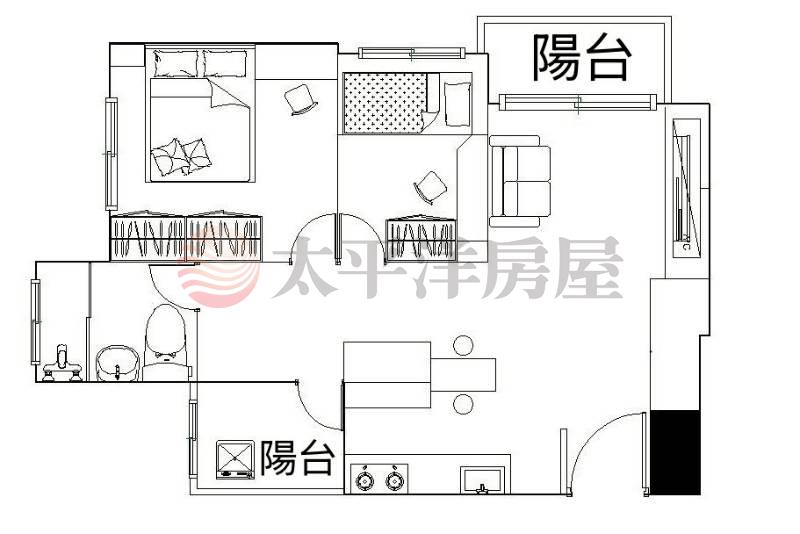 BRT白天鵝正2房平車(A)棟房屋室內格局與周邊環境