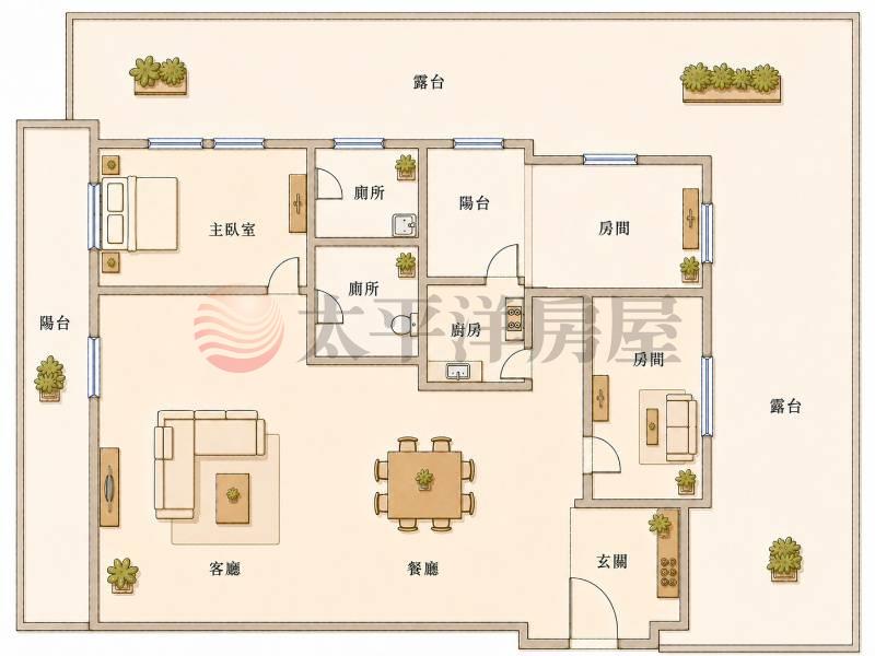 聯悦馥|質感3+1房平車|稀有超大露台房屋室內格局與周邊環境