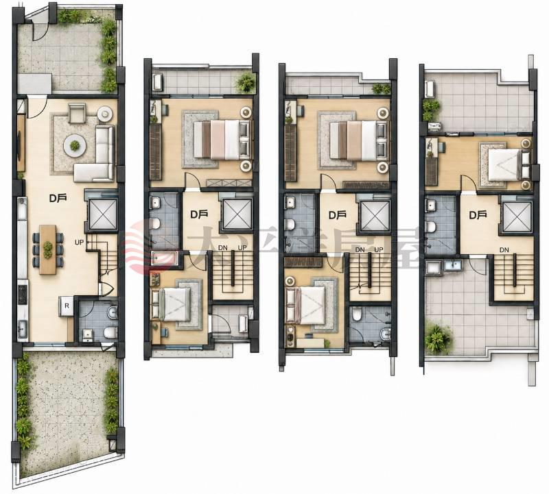 全新臨路五米面寬電梯別墅D房屋室內格局與周邊環境