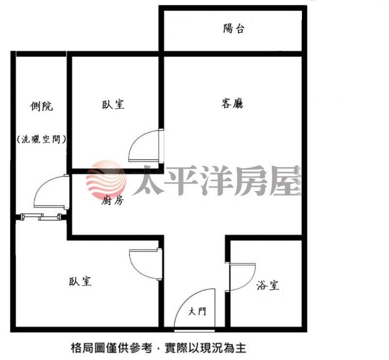 藍線捷運弘光站2房雙平車戶房屋室內格局與周邊環境