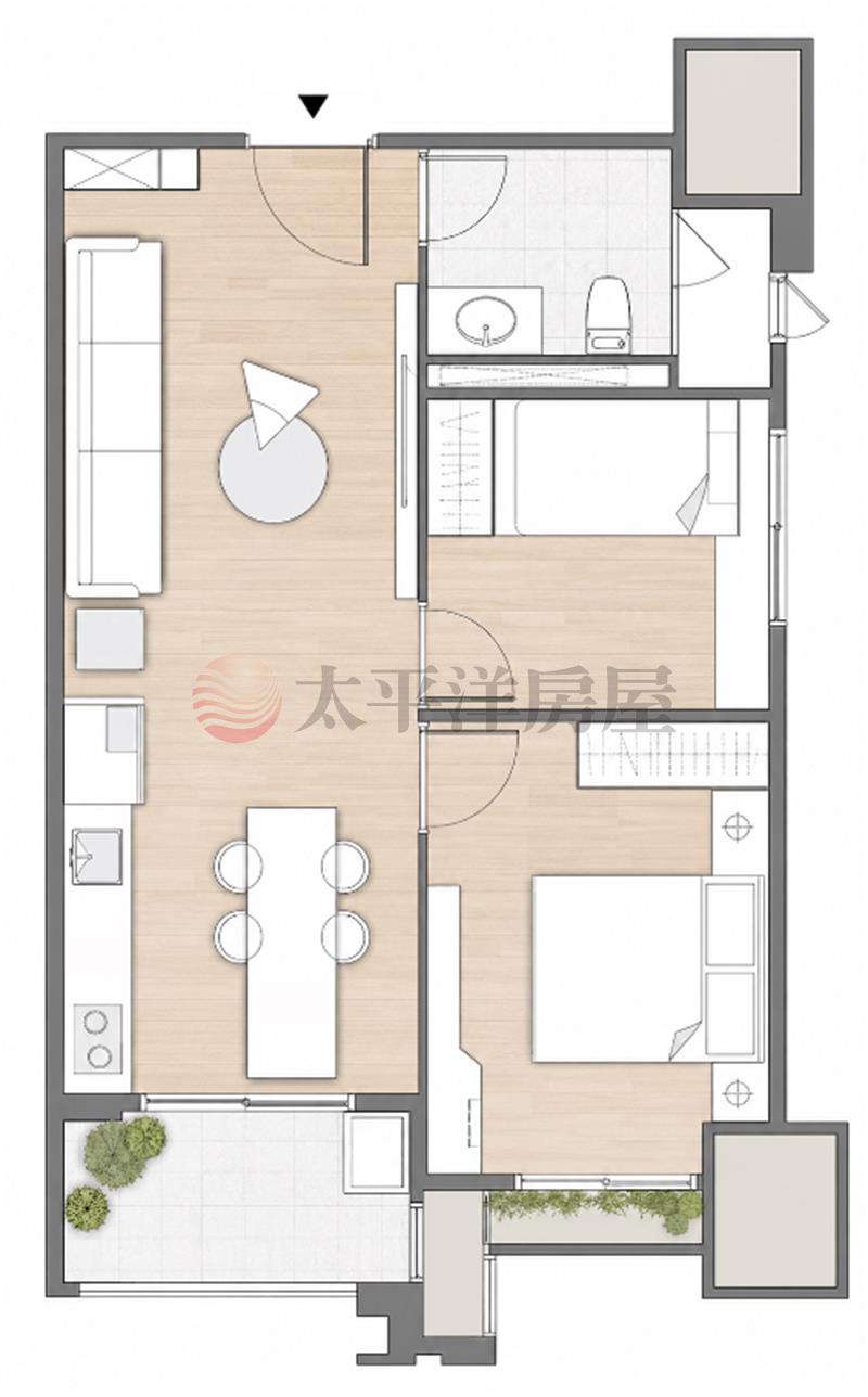 聯悦臻邊間精裝質感大２房露台戶房屋室內格局與周邊環境