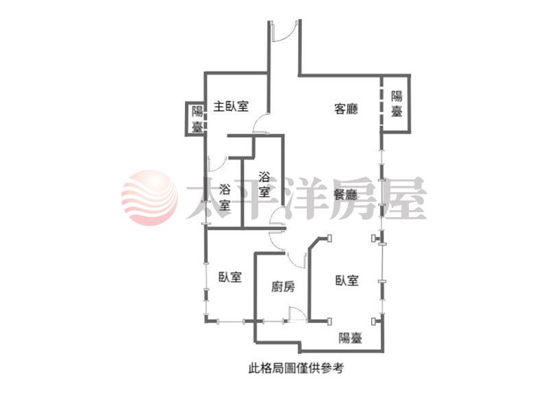 清水市中心三房平車房屋室內格局與周邊環境