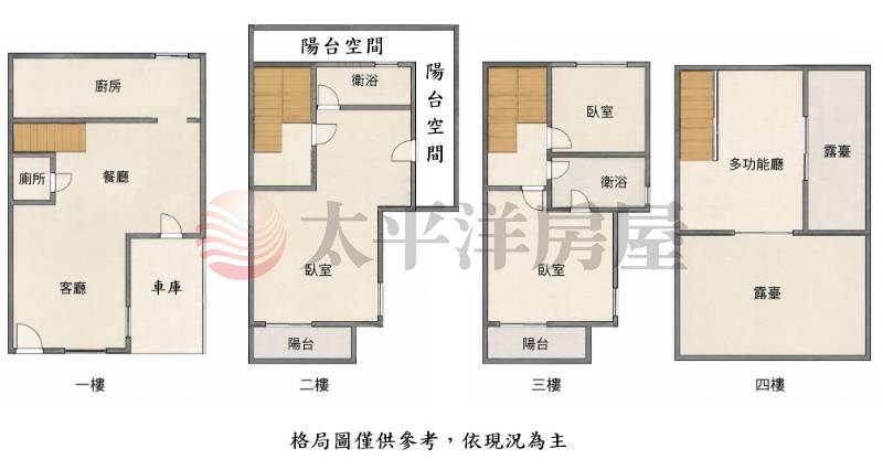 新光田獨立車庫傳統別墅房屋室內格局與周邊環境