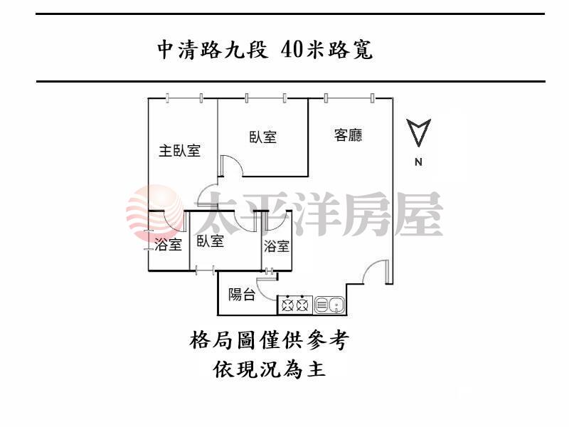 低於實登頂樓朝南裝潢三房平車房屋室內格局與周邊環境