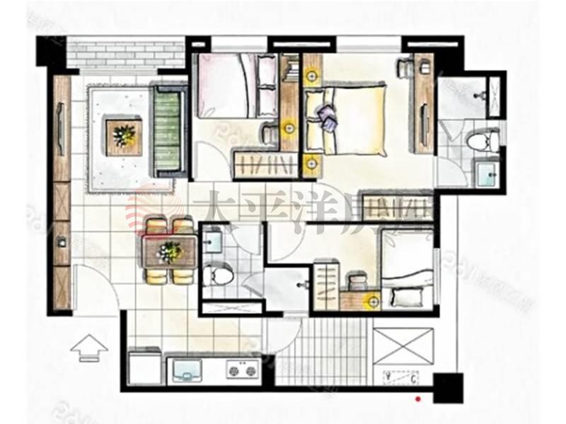 佳麗堡三房含車房屋室內格局與周邊環境